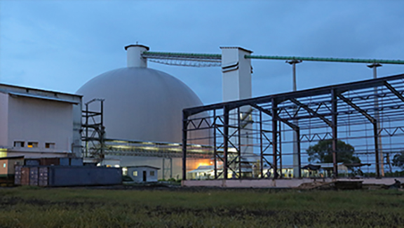 Storage Dome bulk material handling system, bridging, rat-holing, material flow, reclaim, reclaimer, silo unloading, unloader, bulk material storage, reclaim system, dry bulk unloading, grain unloading