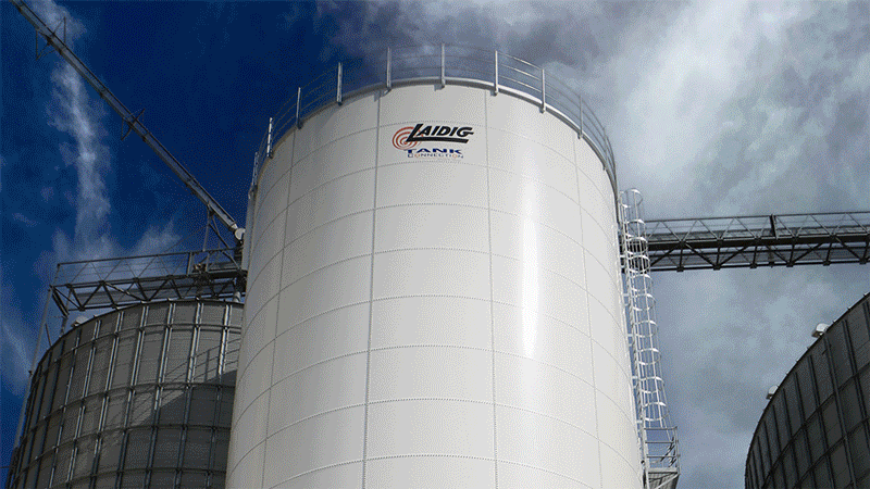 Looped gif of Laidig equipment bulk material handling system, bridging, rat-holing, material flow, reclaim, reclaimer, silo unloading, unloader, bulk material storage, reclaim system, dry bulk unloading, grain unloading