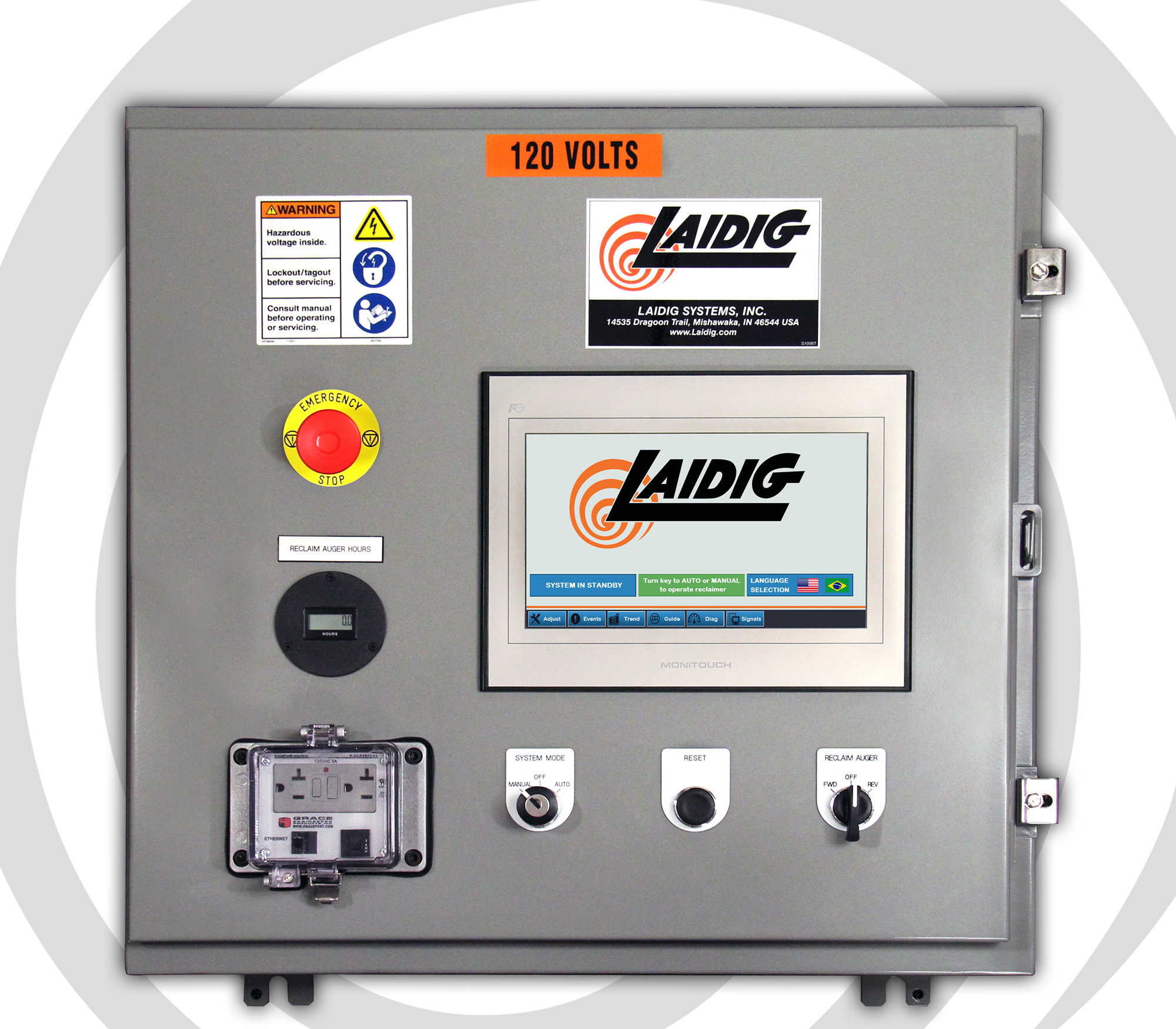 Laidig Smart Controls bulk material handling system, bridging, rat-holing, material flow, reclaim, reclaimer, silo unloading, unloader, bulk material storage, reclaim system, dry bulk unloading, grain unloading